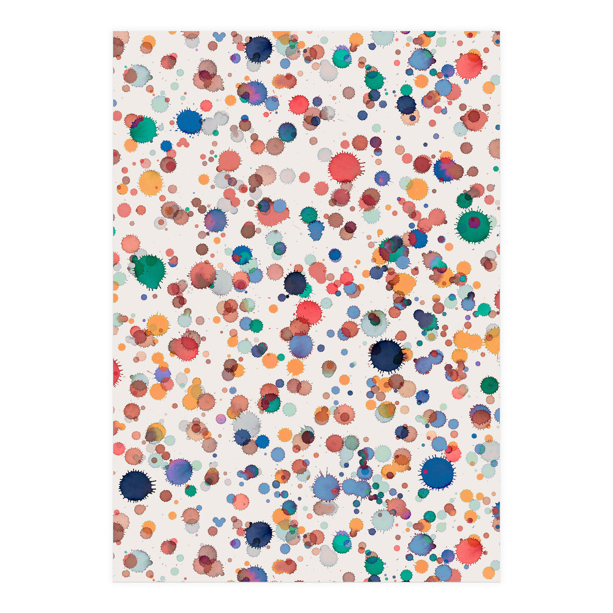 Drops Watercolor Texture Blue (Print Only)