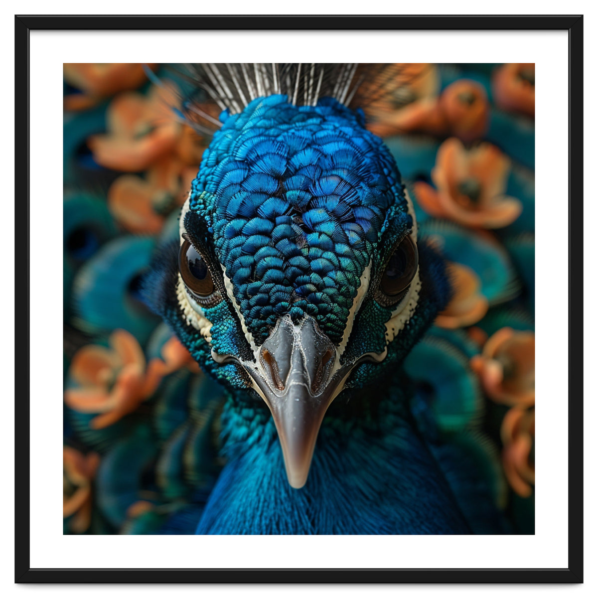 Close Up Portrait Of A Peacock Head