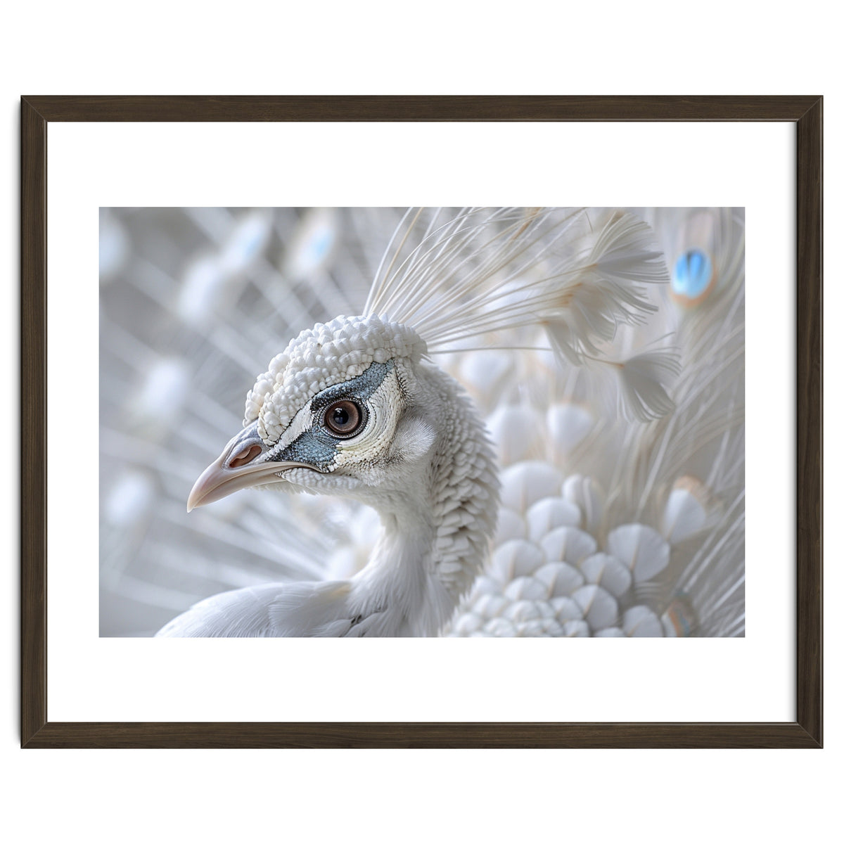 Close-up of a White Peacock