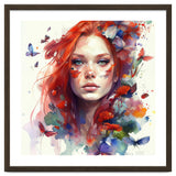 Watercolor Floral Red Hair Woman #9 thumbnail