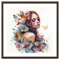 Butterfly Muse Watercolor Portrait