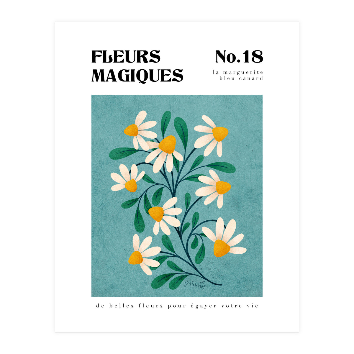 Magical Flowers No.18 Duck Egg Daisies (Print Only)