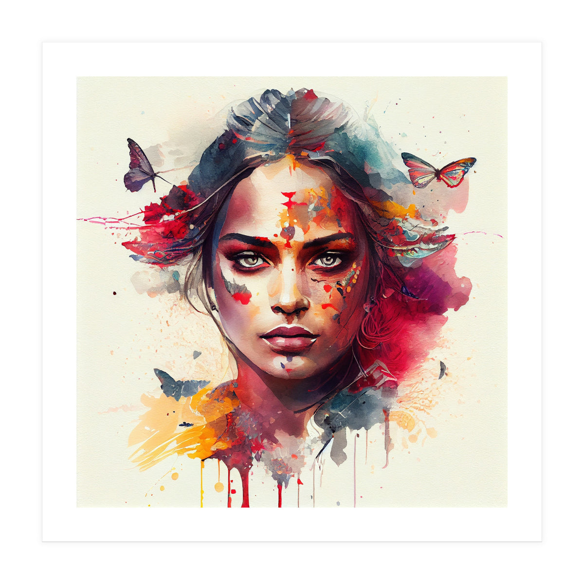 Festival Butterflies Hindu Portrait (Print Only)