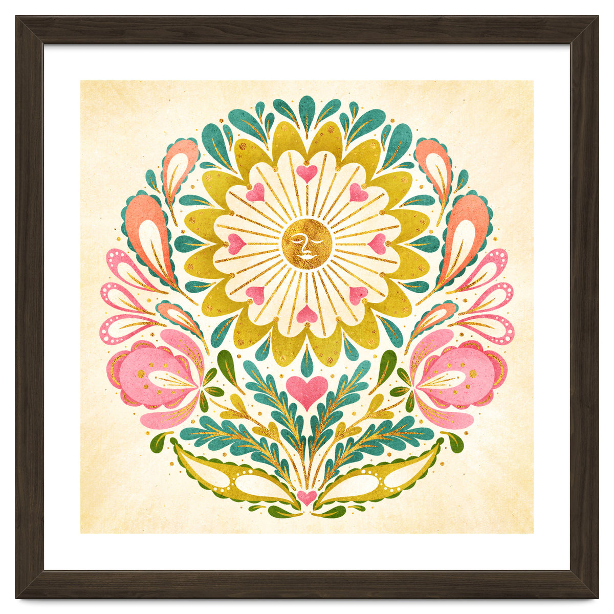 Solar Folk Art Mandala