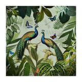 Vintage Exotic Asian Peacocks In Tropical Jungle Landscape (Print Only) thumbnail