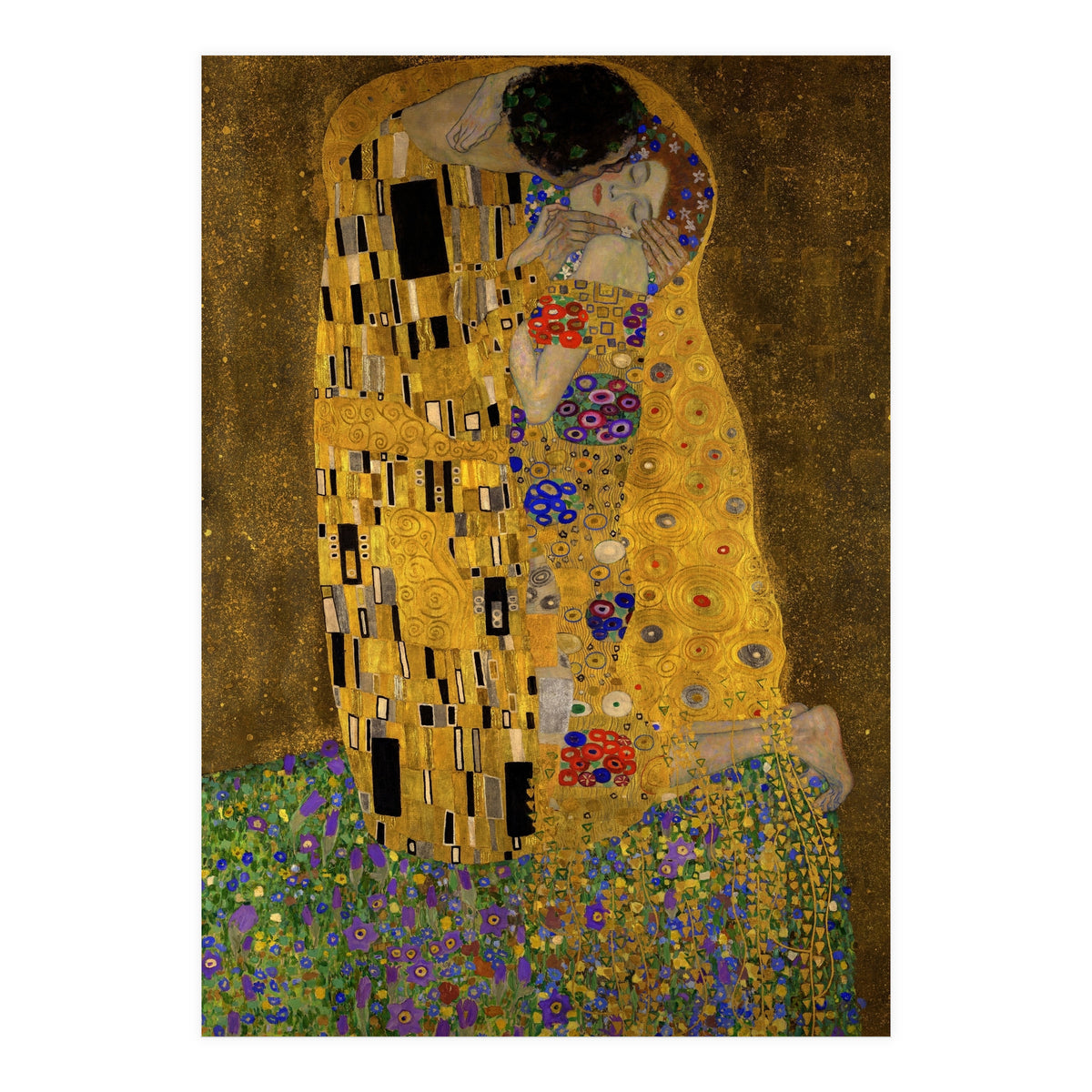 Gustav Klimt The Kiss Gold Romantic Art (Print Only)