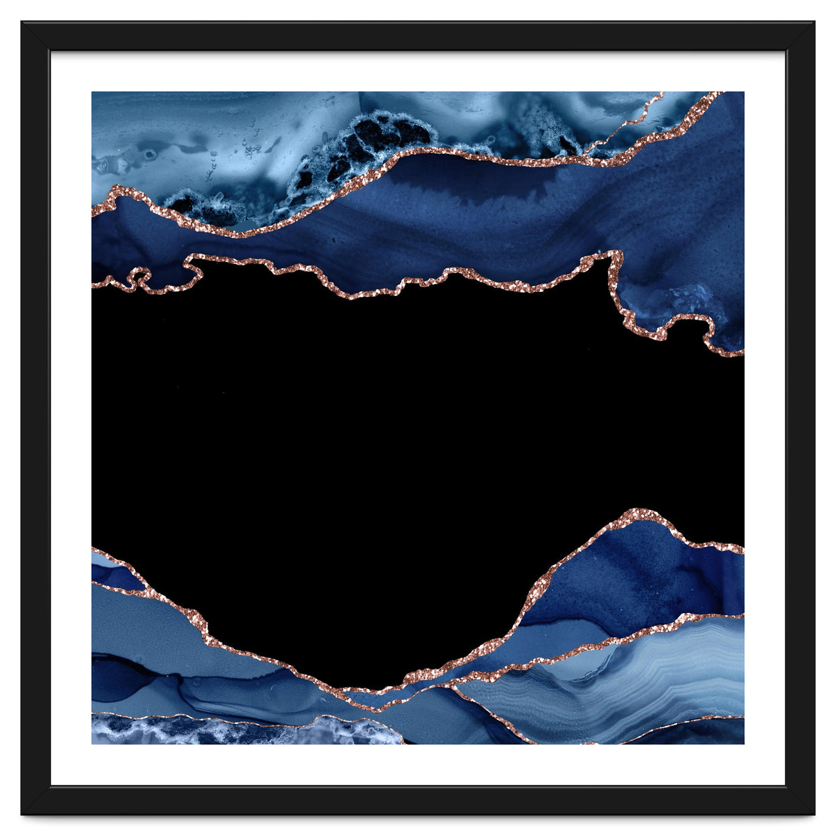 Navy & Rose Gold Agate Texture 18