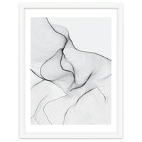 Abstract Black And White Flowing Lines Organic Form
