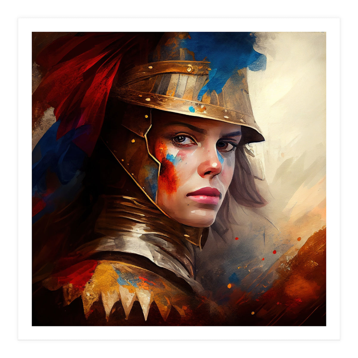 Powerful Medieval Warrior Woman #4 (Print Only)