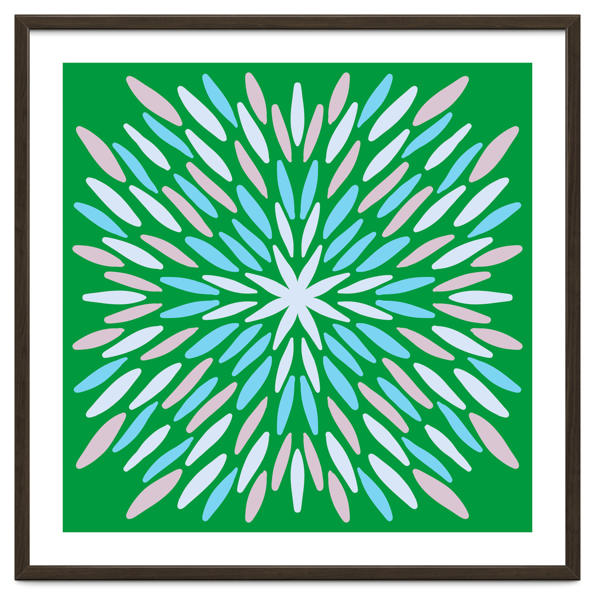 Petal Burst - green, blue, beige