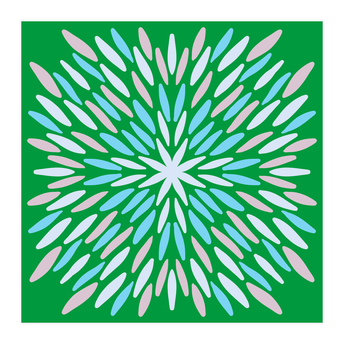 Petal Burst - green, blue, beige (Print Only)