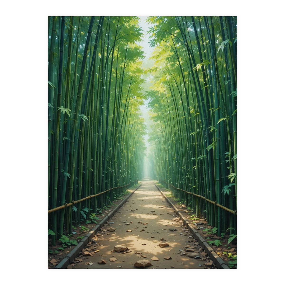 The Emerald Path: A Sun-Drenched Journey (Print Only)
