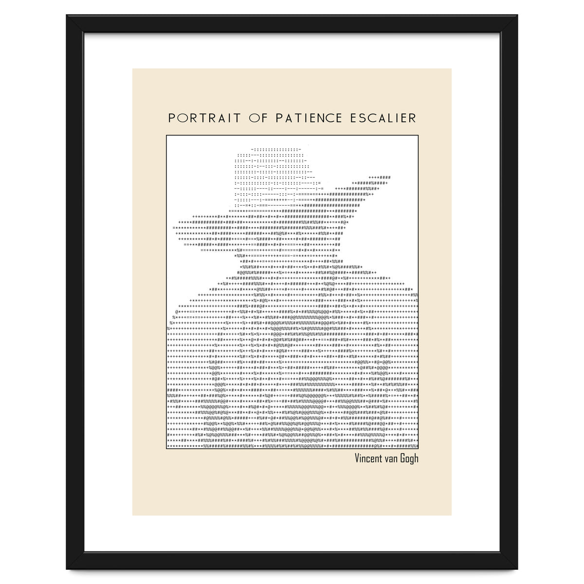 Portrait of Patience Escalier (1888) - Vincent van Gogh(ascii art)