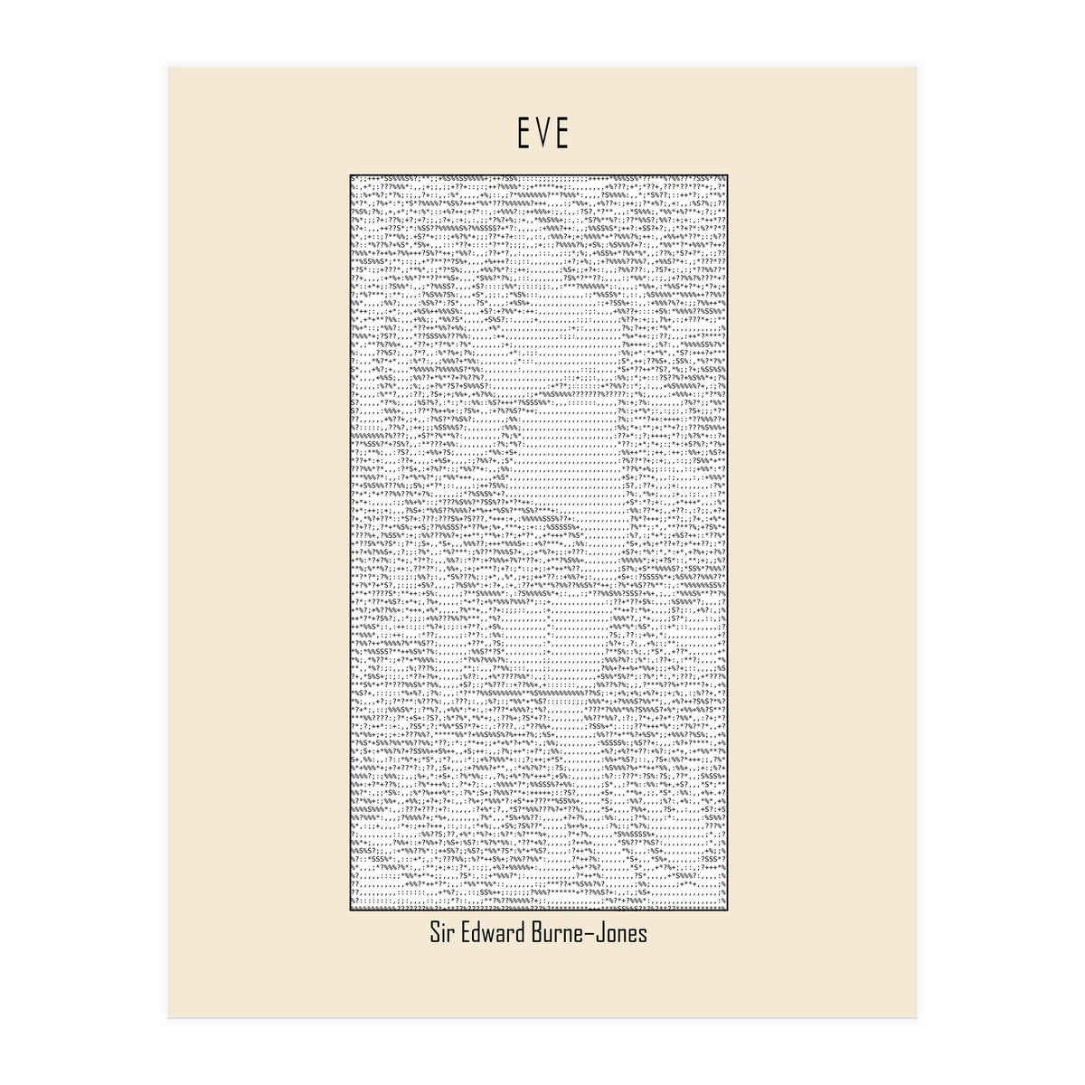 Eve – Sir Edward Burne–jones (ascii Art) (Print Only)