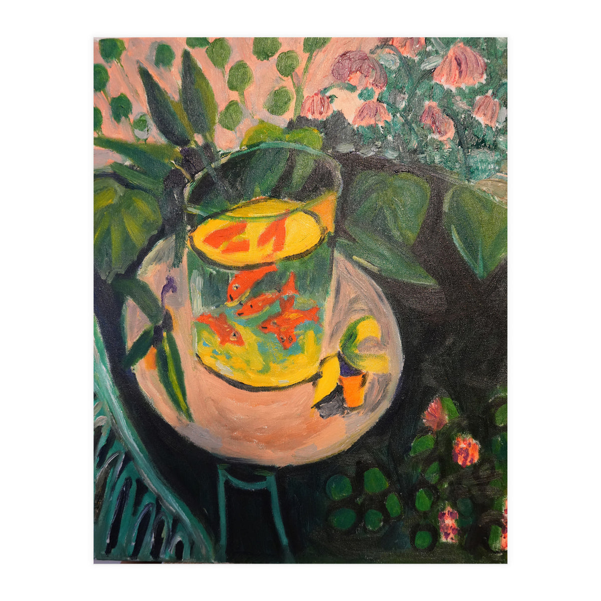 Still Life Fishes Oil Painting (Print Only)