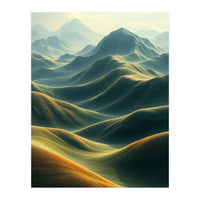 Ethereal Green Mountain Ridges Art (Print Only)