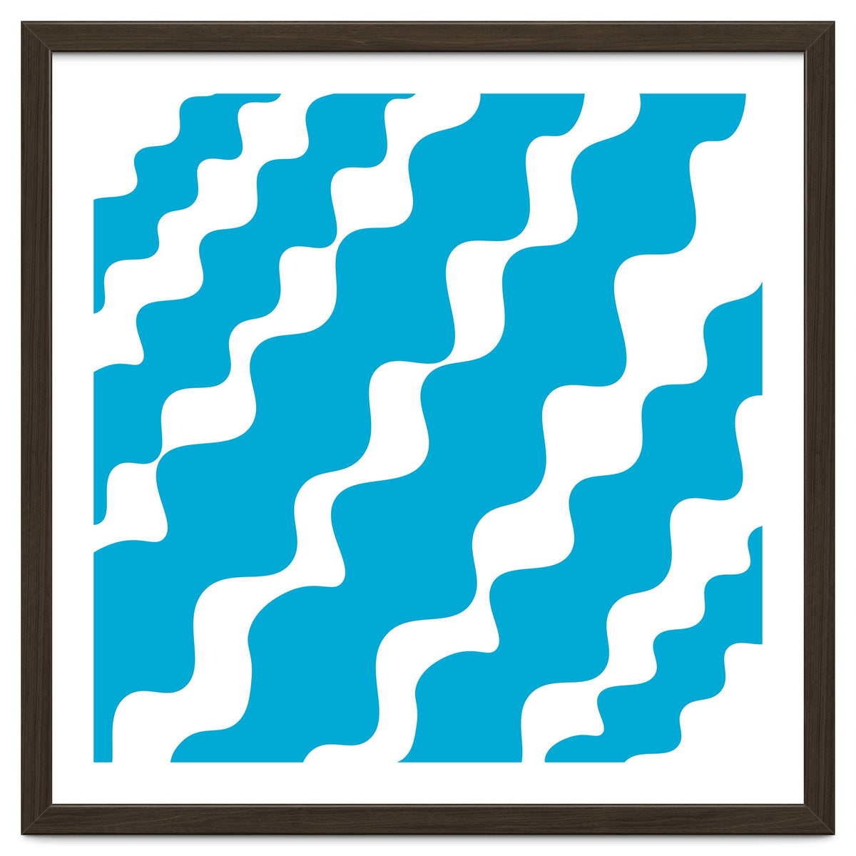 Slanting Blue Wavy Pattern