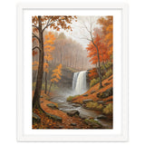 Serene Autumn Waterfall in Misty Forest thumbnail