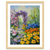 Sun-Drenched Garden Pergola Oil Painting