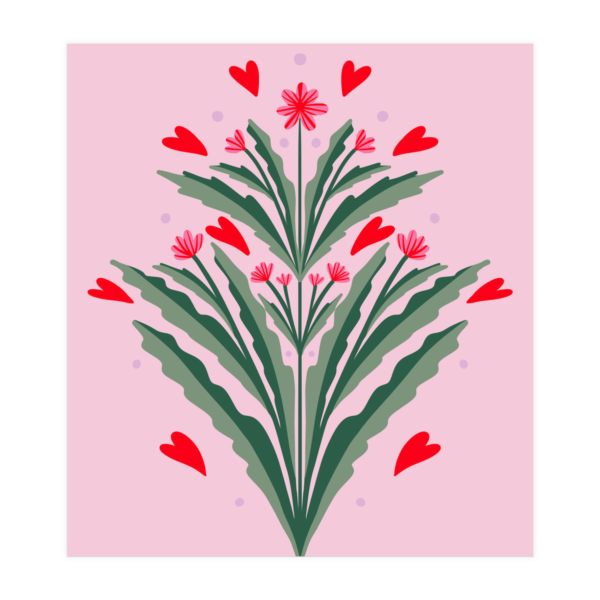 Hearts And Flowers Sum (Print Only)