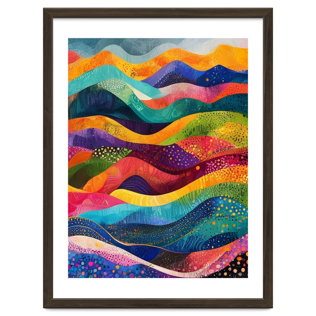 Abstract Rainbow Rolling Hills Landscape