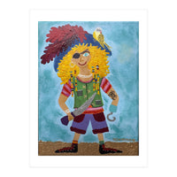 Finn, the Pirate, with Cookie, his Parrot (Print Only)