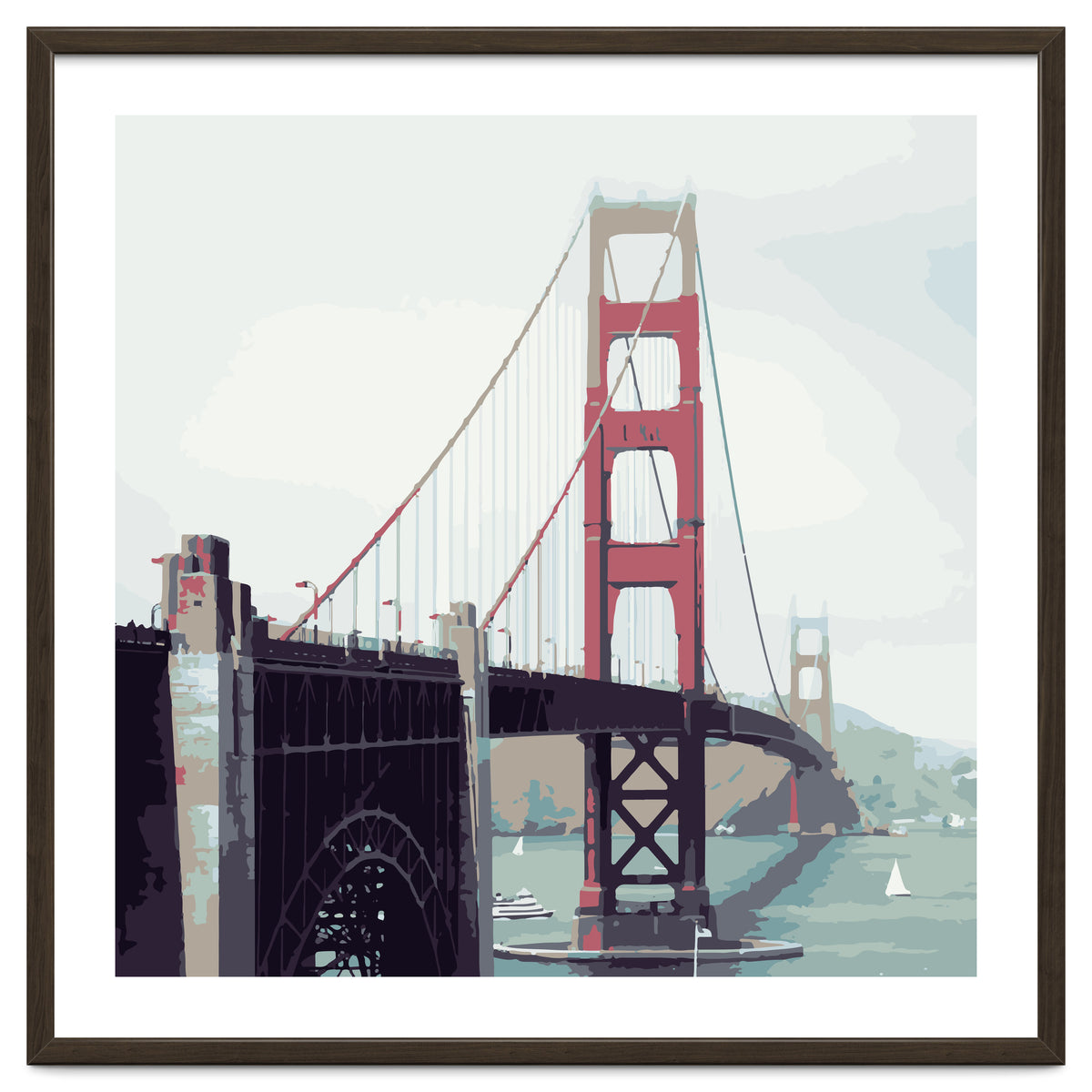 Golden Gate Watercolor Art