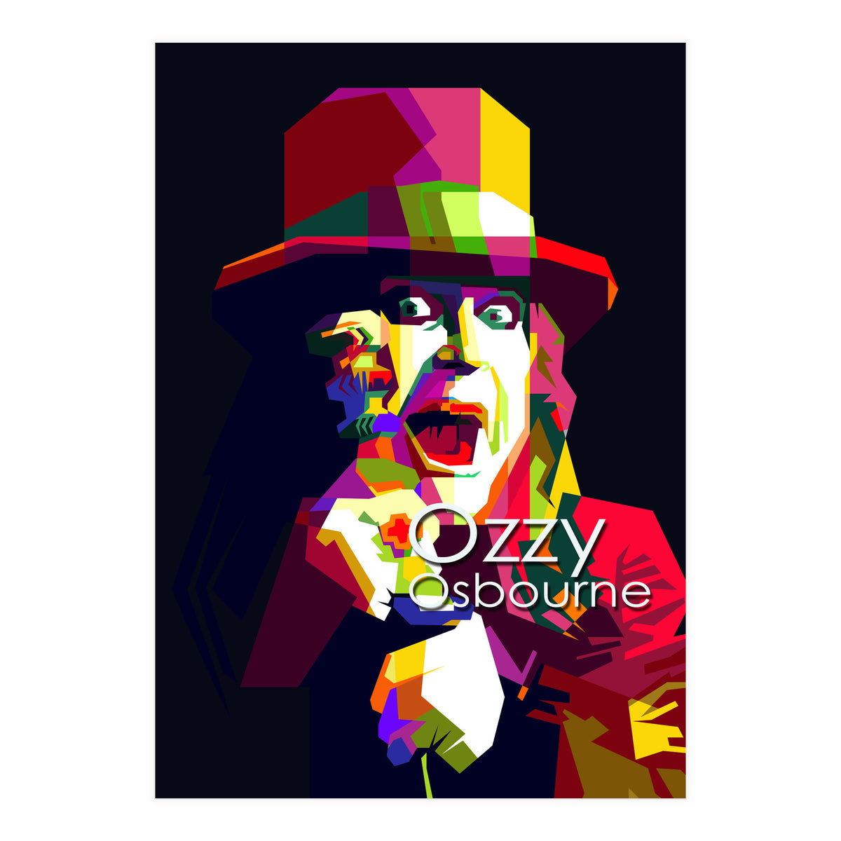 Ozzy Osbourne Metal Classic Rock Pop Art WPAP   	 (Print Only)