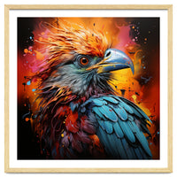 Vibrant Eagle Portrait Abstract Colorful Splatter Art