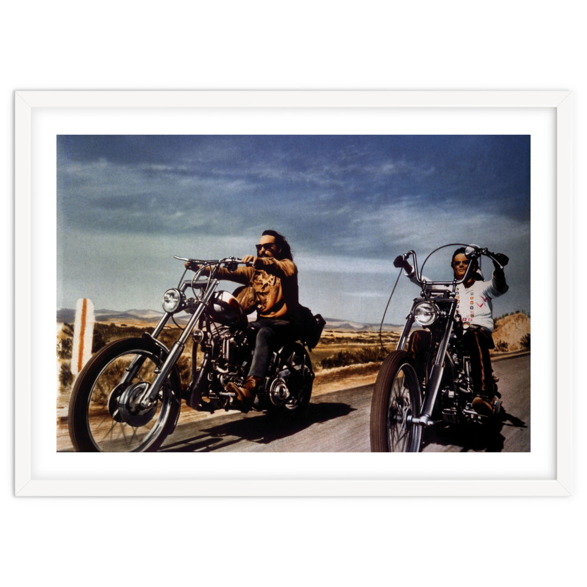 DENNIS HOPPER and PETER FONDA in EASY RIDER (1969), directed by DENNIS HOPPER.