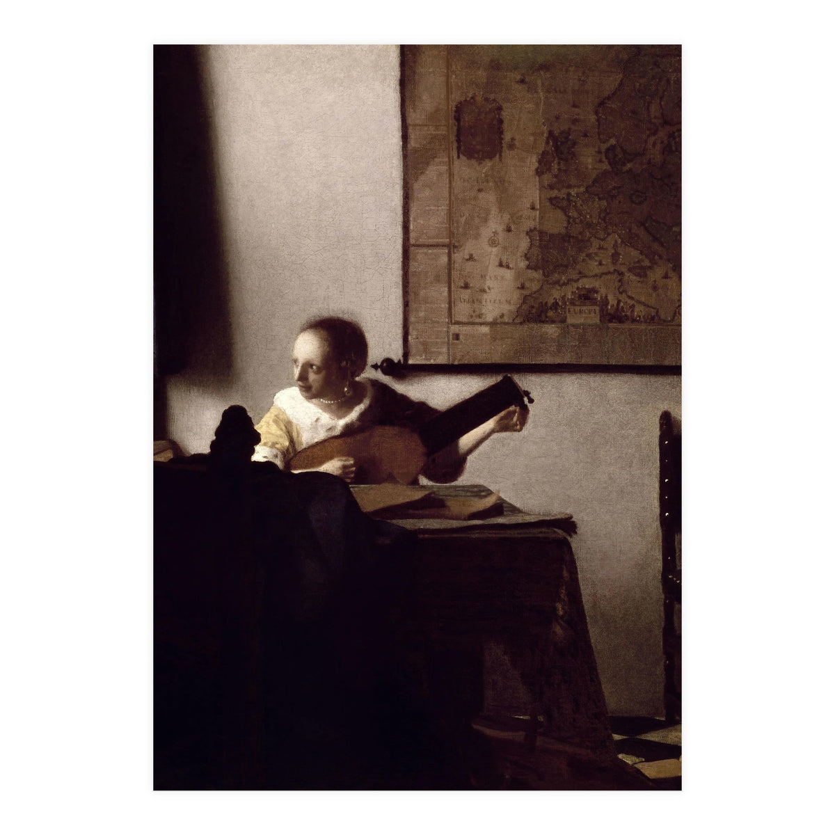 'The Lute Player', 1663-1664, Oil on canvas, 51,4 x 45,7 cm. (Print Only)