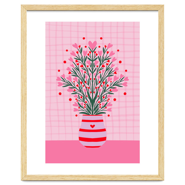 Heart Flowers Vase