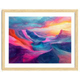 Vibrant Abstract Mountain Landscape at Sunset thumbnail