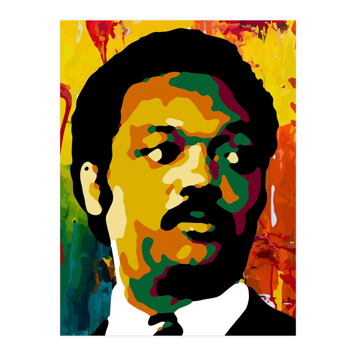 Jesse Jackson Colorful Abstract Art (Print Only)