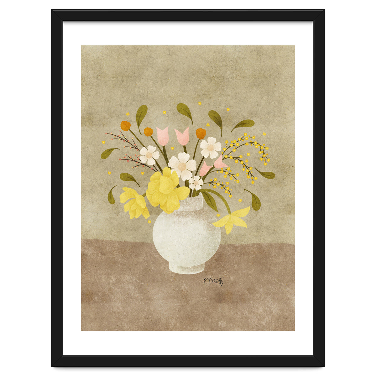 Spring Vase Of Tulips