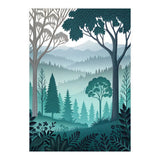 Vibrant Silhouettes in the Misty Teal Highlands (Print Only) thumbnail