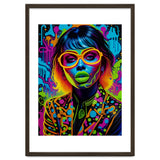 Girl In Glasses Neon Graffiti Art thumbnail
