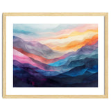 Vibrant Abstract Watercolor Mountain Landscape thumbnail