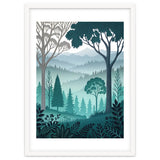 Vibrant Silhouettes in the Misty Teal Highlands thumbnail