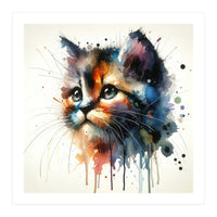 Colorful Kitten Portrait (Print Only)