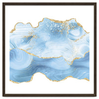 Blue & Gold Glitter Agate Texture 05