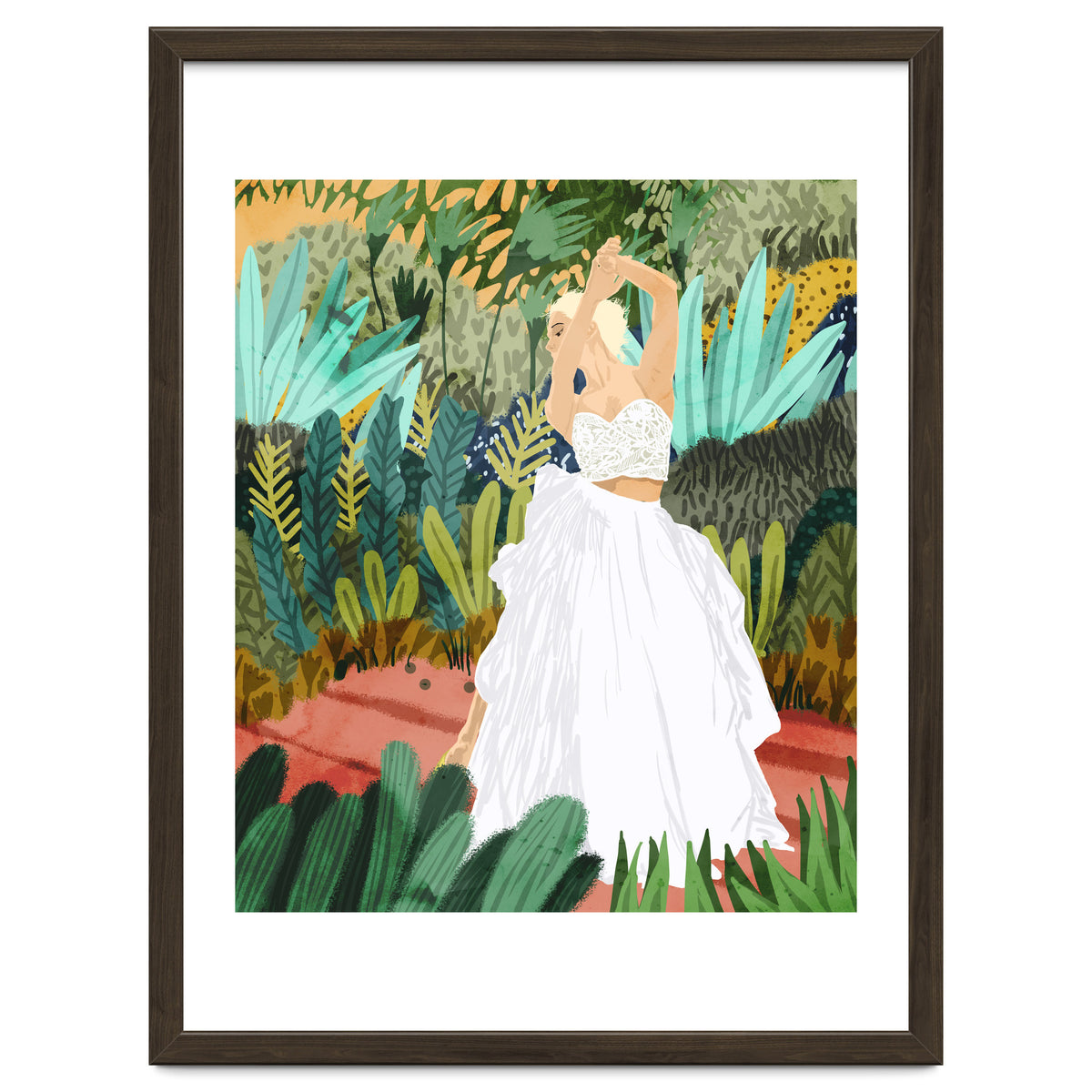 Forest Bride | Jungle Wedding Painting | Travel Solo | Blonde Woman Dancing Joy