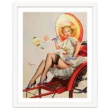 Pinup Girl In Rickshaw Experiencing Sudden Wind thumbnail