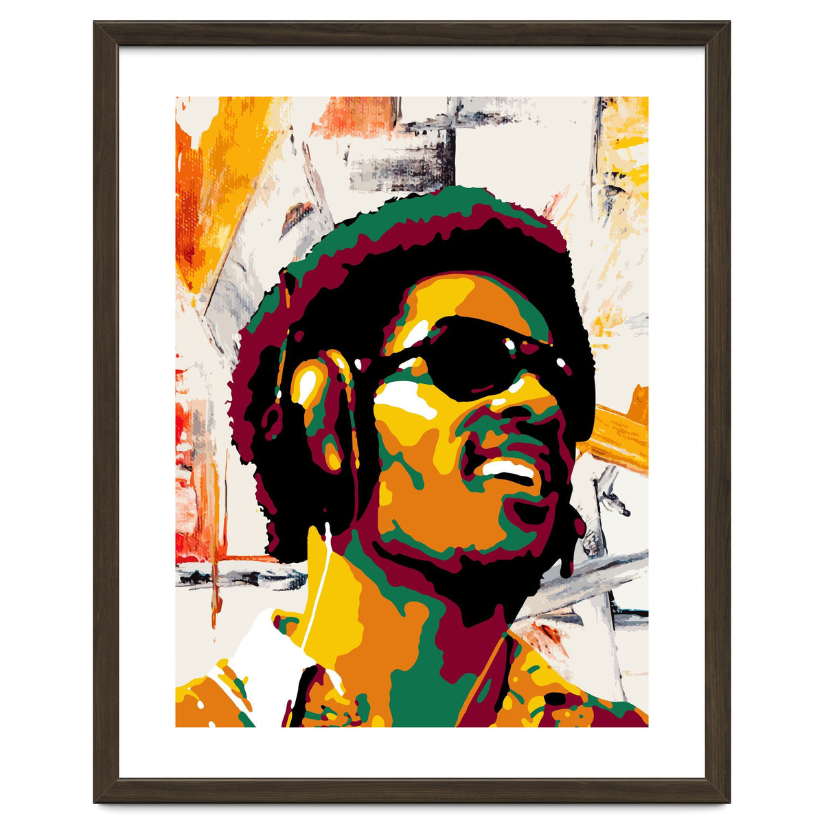 Stevie Wonder Colorful Abstract Retro Art