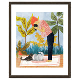 Saturday Afternoon | Cat Mom Pets Photography | Animals Kitten Picnic Watercolor Painting thumbnail