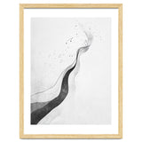 Abstract Black And White Ink Flowing Lines With Splatter thumbnail