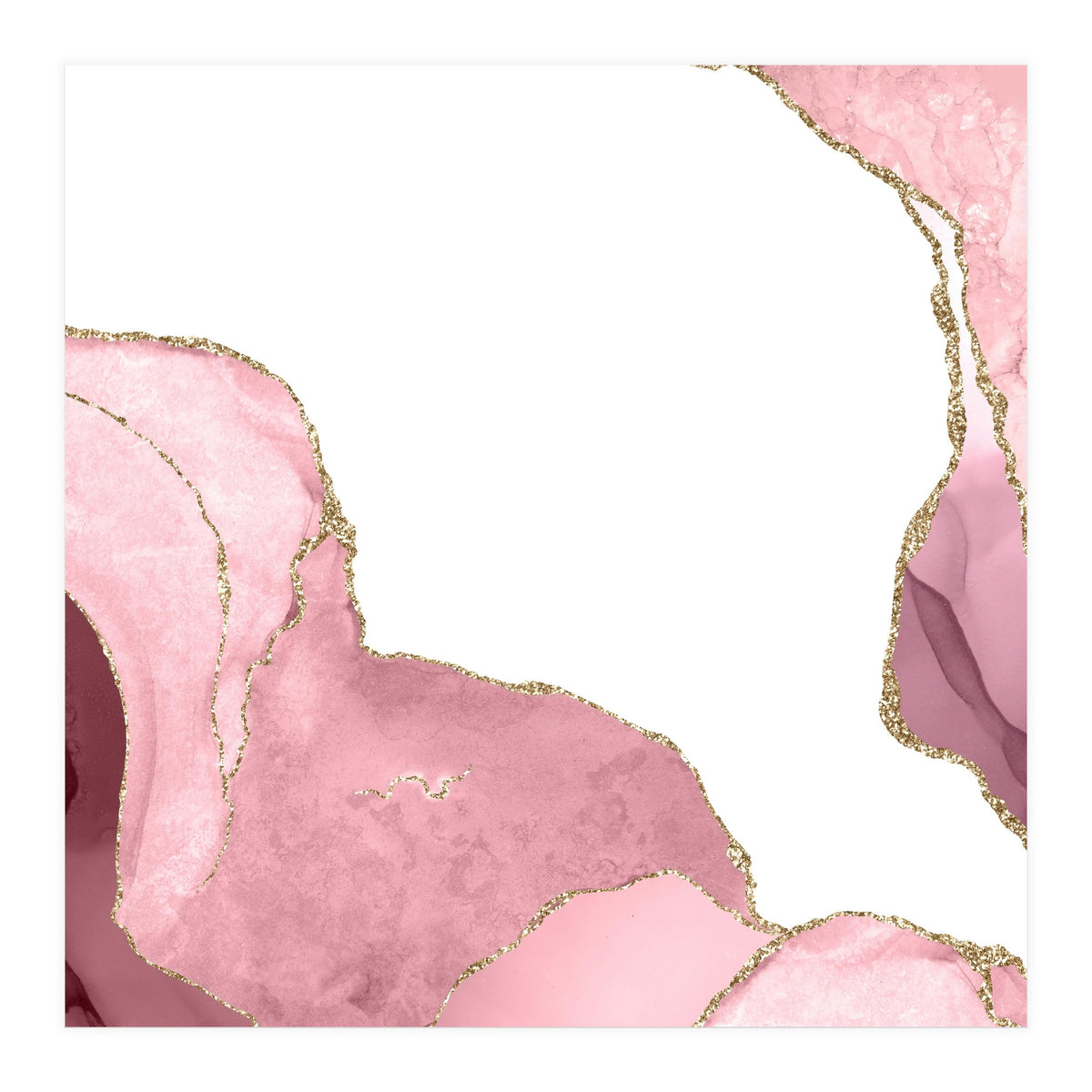 Blush & Gold Agate Texture 07  (Print Only)