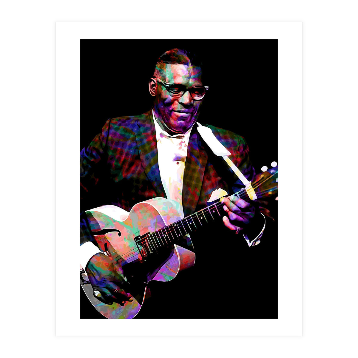 Howlin Wolf American Blues Guitarist Colorful (Print Only)