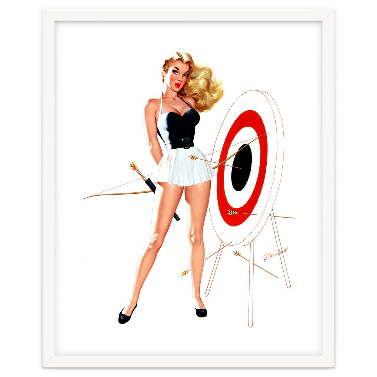 Pinup Girl Posing With Target