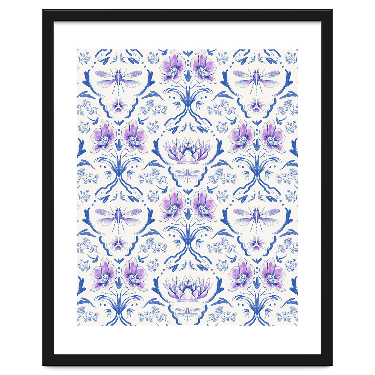 Bohemian Garden Blue Pattern